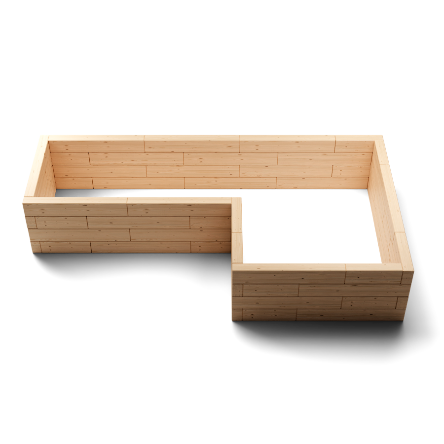 L-shape Modular Raised Bed - BRICK
