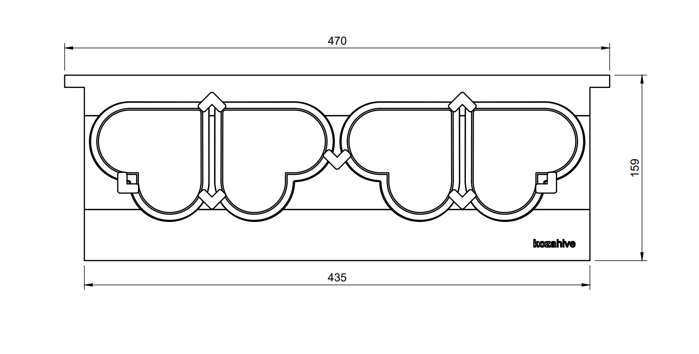 Dadant blatt standard heart frame showing heart-shaped inserts